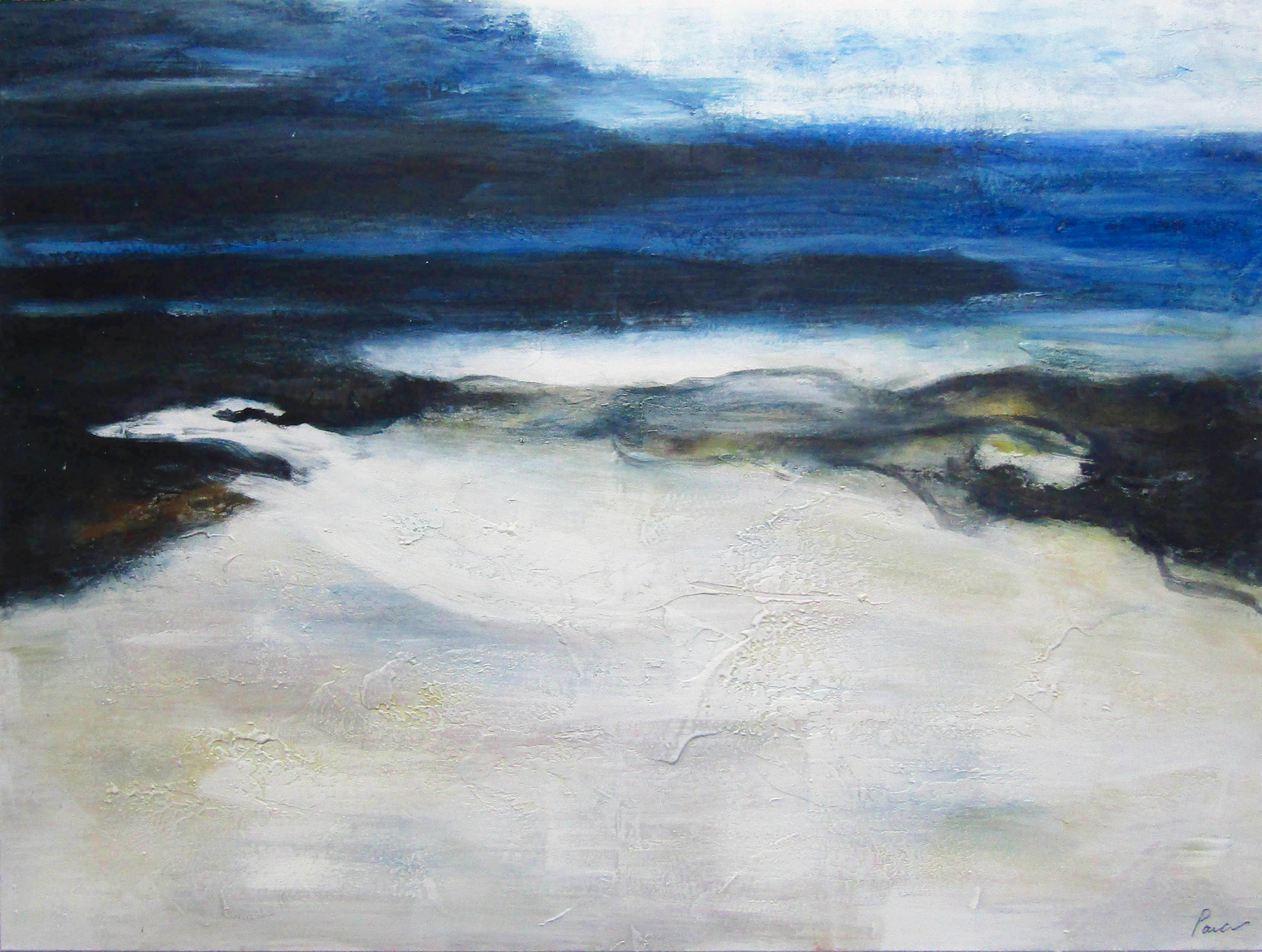 PXFC355 Wall décor art oil on canvas abstract landscape blue white tones